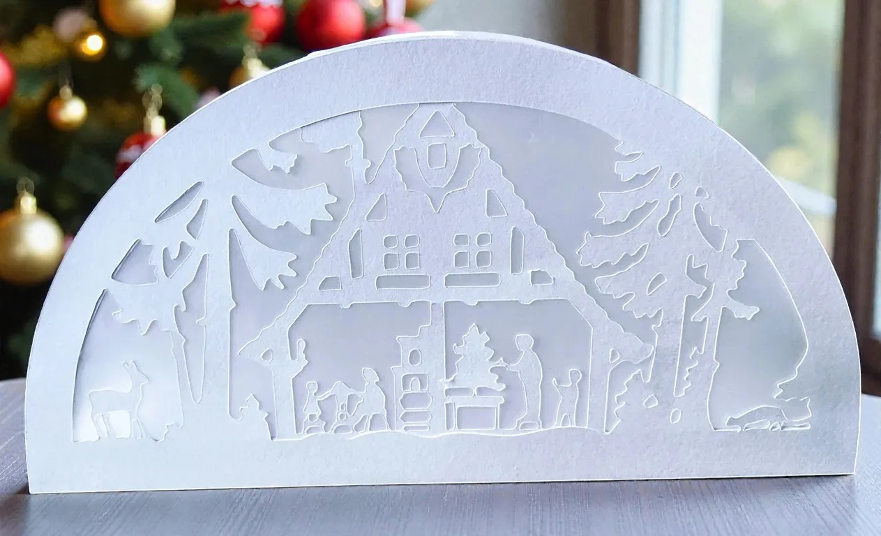 Leuchtbogen 'Hütte im Wald' von Markus Michalski