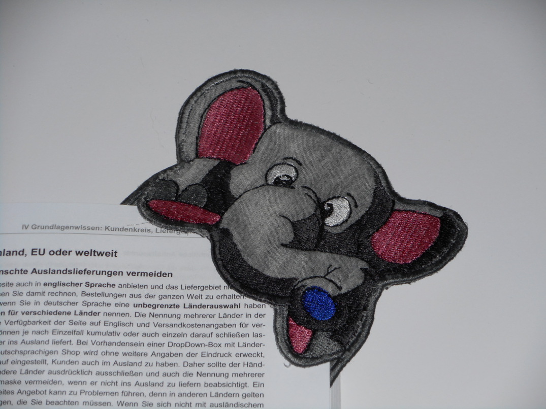 Lesezeichen 'Elefant' von Smartneedle