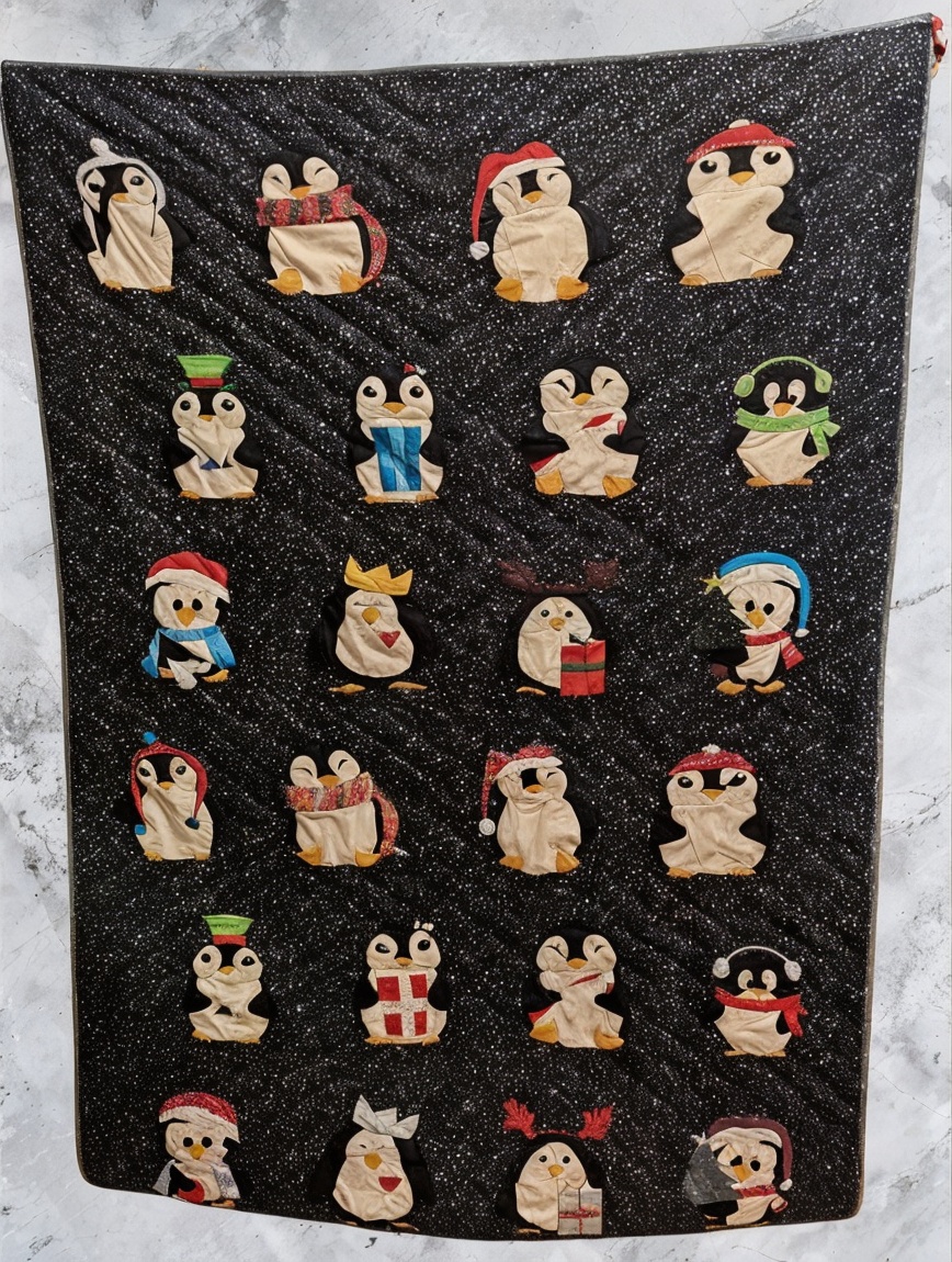 Quilt 'Pinguine' von Quilt Art Designs